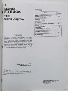 1999 Mazda B-Series Pickup Truck Electrical Wiring Diagram