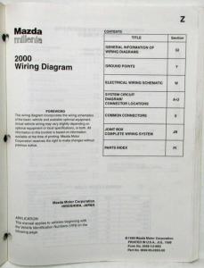 2000 Mazda Millenia Electrical Wiring Diagram