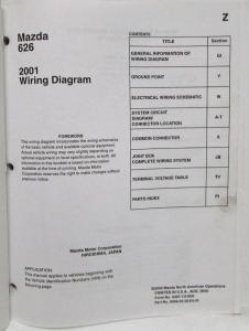 2001 Mazda 626 Electrical Wiring Diagram