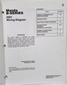 2001 Mazda B-Series Truck Electrical Wiring Diagram w/ 2.3L Update - REVISED