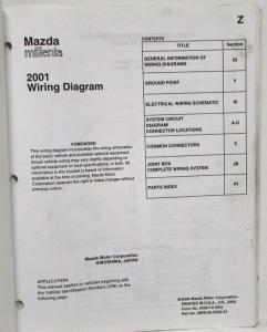 2001 Mazda Millenia Electrical Wiring Diagram
