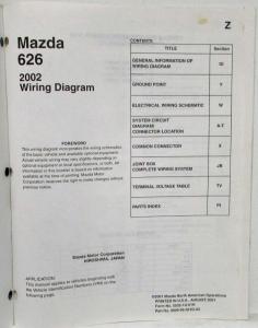 2002 Mazda 626 Electrical Wiring Diagram