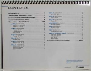 1994-1999 Mazda Automatic Transmission Quick Reference Guide