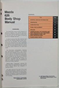 1988 Mazda 626 Body Shop Manual