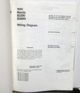 1990 Mazda B2200 B2600i Pickup Truck Electrical Wiring Diagram