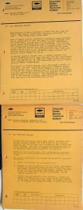 1972 Chevrolet Technical Service Bulletins Vega Pickup Truck Vega