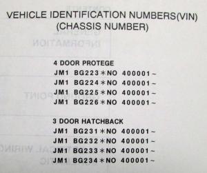 1992 Mazda 323 Protege Electrical Wiring Diagram