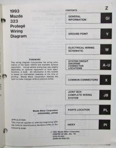 1993 Mazda 323 Protege Electrical Wiring Diagram