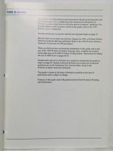 1995 Mazda B-Series Truck Parts & Service New Model Information Guide