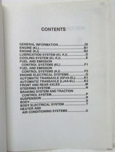 1995 Mazda Millenia Service Highlights Shop Manual