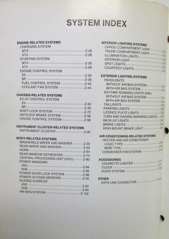 1995 Mazda 323 Protege Electrical Wiring Diagram