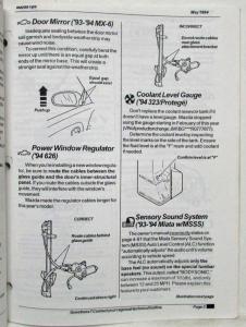 1994-1996 Mazda Tips Service Shop Repair Manual