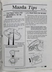 1994-1996 Mazda Tips Service Shop Repair Manual