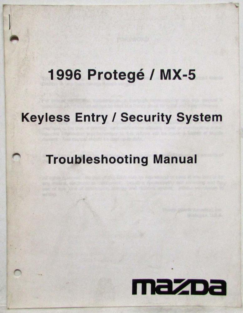 1996 Mazda Protege/MX5 Keyless Entry/Security System Troubleshooting