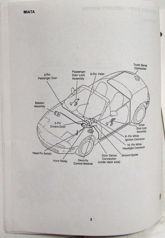 1996 Mazda Protege/MX5 Keyless Entry/Security System Troubleshooting