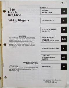 1996 Mazda 626 MX-6 Electrical Wiring Diagram