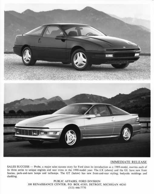 1990 Ford Probe LX and GT Press Photo 0336