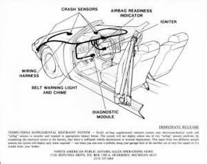 1990 Ford Tempo/Mercury Topaz SRS Illustrative Press Photo 0348