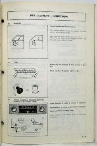 1978 Mazda Pre-Delivery Inspection and Scheduled Maintenance US &  Canada