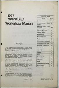 1977 Mazda GLC Service Shop Repair Manual