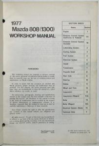 1977 Mazda 808 (1300) Service Shop Repair Manual