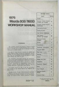 1976 Mazda 808 (1600) Service Shop Repair Manual