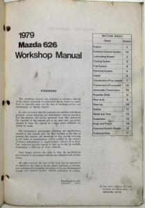 1979 Mazda 626 Service Shop Repair Manual
