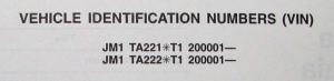 1996 Mazda Millenia Service Shop Repair Manual