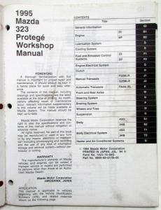 1995 Mazda 323 Protege Service Shop Repair Manual