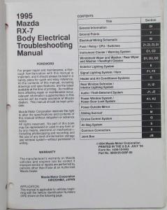 1995 Mazda RX-7 Body Electrical Troubleshooting Manual