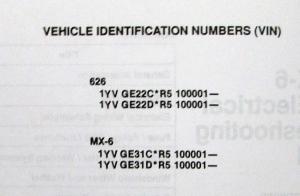 1994 Mazda 626 MX-6 Body Electrical Troubleshooting Manual
