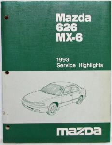1993 Mazda 626 MX-6 Service Highlights Shop Manual