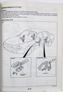 1993 Mazda 626 MX-6 Service Highlights Shop Manual