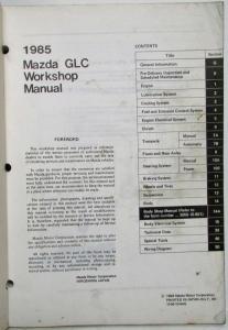 1985 Mazda GLC Service Shop Repair Manual