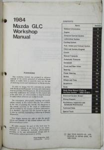 1984 Mazda GLC Service Shop Repair Manual