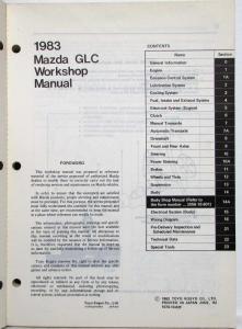 1983 Mazda GLC Service Shop Repair Manual