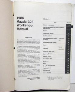 1986 Mazda 323 Service Shop Repair Manual