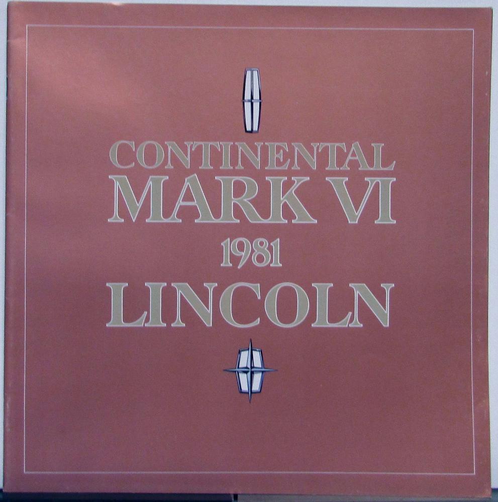 1981 Continental Mark VI Lincoln Canadian Sales Brochure Orig Sign Series Luxury
