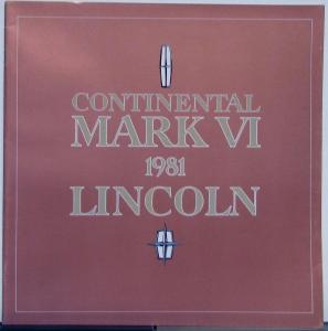 1981 Continental Mark VI Lincoln Canadian Sales Brochure Orig Sign Series Luxury