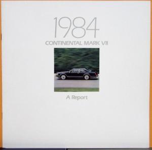 1984 Continental Mark VII A Report Sales Brochure Luxury  Original
