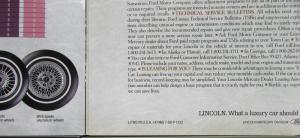 1989 Lincoln Town Car Sales Brochure Specs Features Luxury Cartier Signature