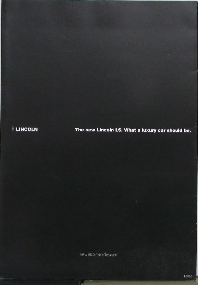 2000 Lincoln LS Postcard Included Luxury Sport Sedan Sales Brochure Original