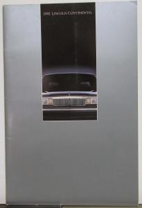 1991 Lincoln Continental Sales Brochure Features Specs Colors Luxury Car Orig