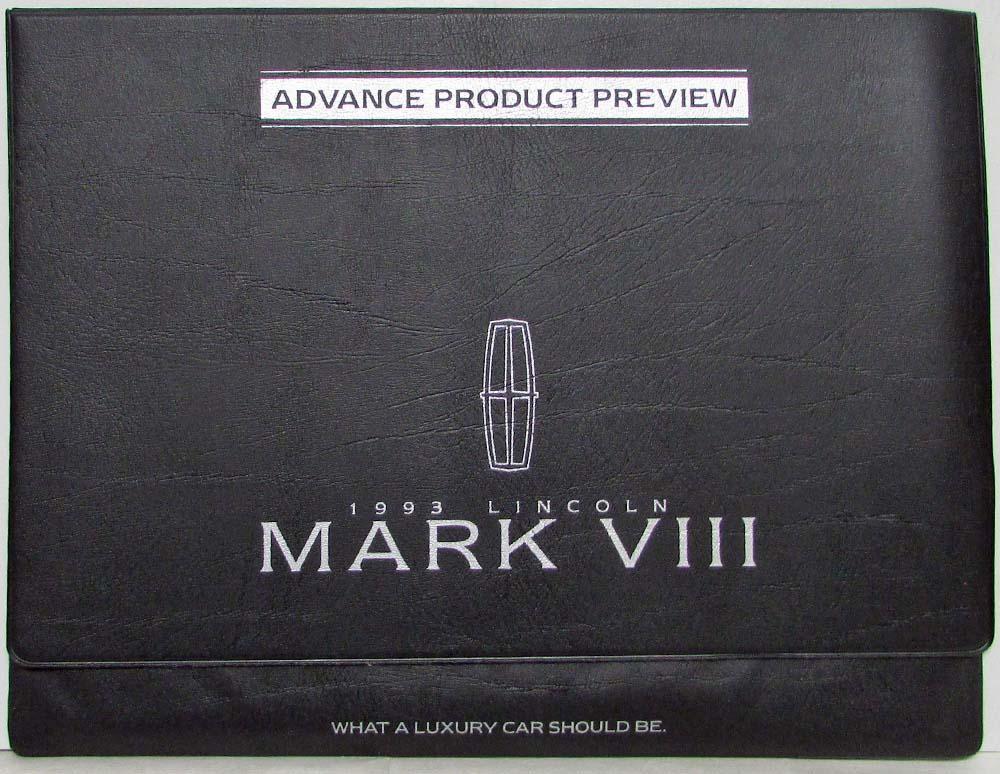 1993 Lincoln Mark VIII Advance Product Preview Folder - CONFIDENTIAL