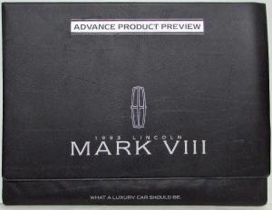 1993 Lincoln Mark VIII Advance Product Preview Folder - CONFIDENTIAL
