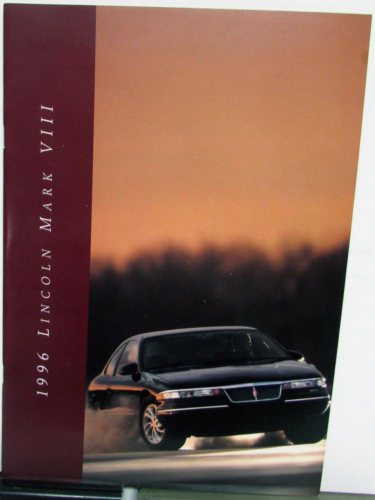 1996 Lincoln Mark VIII Sales Brochure Paint Chips Specifications Luxury Original