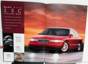 1996 Lincoln Mark VIII Sales Brochure Paint Chips Specifications Luxury Original