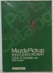 1976 Mazda B1600 B1800 Rotary Pickup Truck Parts Book Vol 1 for US & Canada