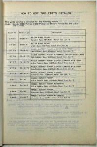 1976 Mazda B1600 B1800 Rotary Pickup Truck Parts Book Vol 1 for US & Canada