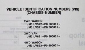 1993 Mazda MPV Service Shop Repair Manual